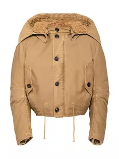 Хлопковая куртка-бомбер Prada, коричневый