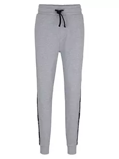 Спортивные штаны с манжетами и лентой с логотипом Hugo, серый