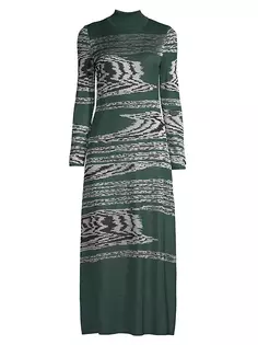 Платье макси трапеции жаккардовой вязки с абстрактным узором Misook, мультиколор