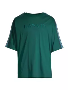 Объемная футболка с логотипом по бокам и бордюром Lanvin, цвет dragon