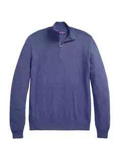 Текстурированный шелково-хлопковый свитер Ralph Lauren Purple Label, цвет supply blue