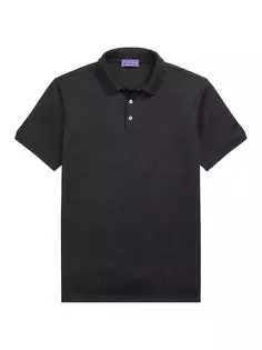 Жаккардовая рубашка-поло пике Ralph Lauren Purple Label, черный
