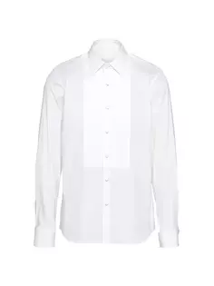 Рубашка из эластичного хлопка Prada, белый
