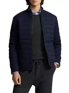 Стеганая шерстяная куртка Polo Ralph Lauren, индиго