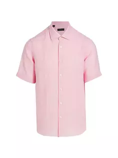 КОЛЛЕКЦИЯ Льняная рубашка с короткими рукавами Saks Fifth Avenue, светло-розовый