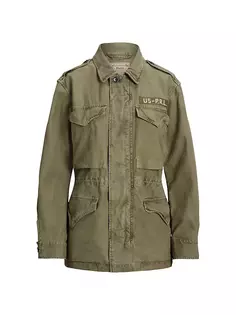 Практичная куртка из хлопкового твила Polo Ralph Lauren, цвет solider olive