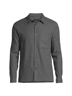 Рубашка на пуговицах Mendocino с узором «гусиные лапки» Vince, серый