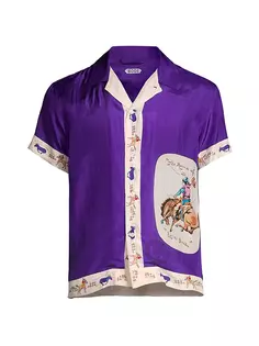 Шелковая рубашка с рисунком Round Up Bode, фиолетовый