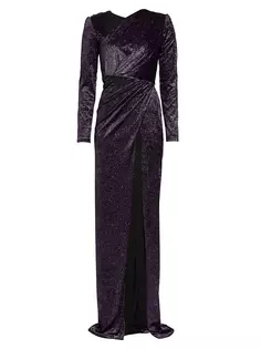 Бархатное платье Mila с пайетками Michael Costello Collection, черный