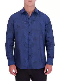 Рубашка на пуговицах с абстрактной принтом Mystique Robert Graham, синий