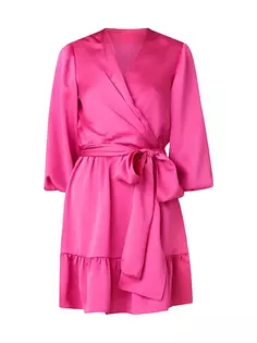 Атласное мини-платье с завязками на талии Shoshanna, пурпурный