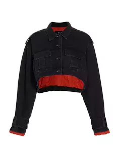 Укороченная джинсовая куртка-карго Gina Cargo 3X1, цвет black atlantic