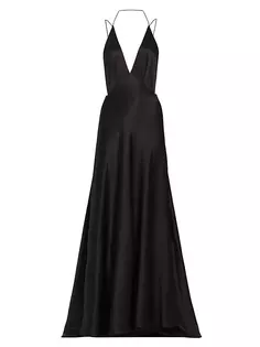 Шелковое платье Tash с открытой спиной Michael Lo Sordo, черный
