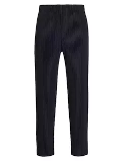 Базовые трикотажные брюки со складками Homme Plissé Issey Miyake, темно-синий