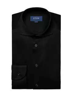 Роскошная трикотажная рубашка современного кроя Eton, черный