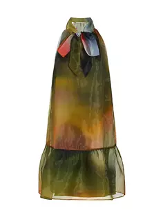 Платье Nikki Peridot из органзы с воротником халтер Marie Oliver, цвет peridot