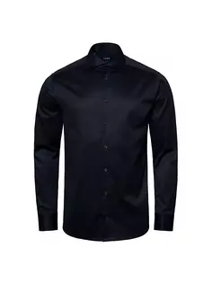 Роскошная трикотажная рубашка современного кроя Eton, синий