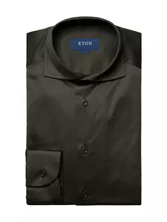 Роскошная трикотажная рубашка современного кроя Eton, зеленый