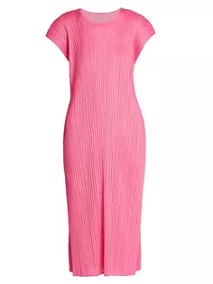 Июльское платье-миди Pleats Please Issey Miyake, ярко-розовый