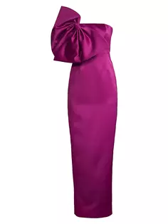 Платье-колонна на одно плечо с бантом спереди Toccin, пурпурный