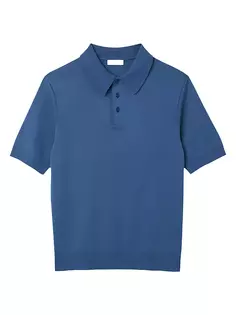Хлопковая рубашка-поло Sandro, синий