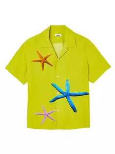 Рубашка с морской звездой Sandro, цвет anise green