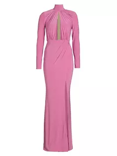Драпированное трикотажное платье Pisces с вырезами Michael Costello Collection, светло-розовый