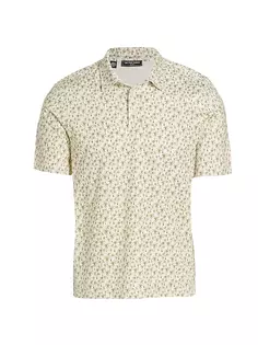 Рубашка поло из хлопка пальмового дерева приталенного кроя Saks Fifth Avenue, белый