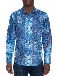 Рубашка на пуговицах с цветочным принтом Escape Robert Graham, синий