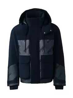 Пуховая лыжная куртка Farris с логотипом и капюшоном Mackage, цвет carbon