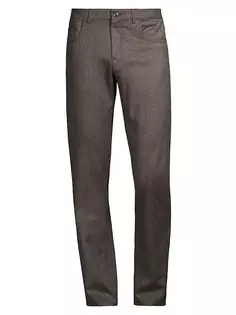 Фланелевые шерстяные брюки Canali, цвет dark tan