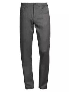 Фланелевые шерстяные брюки Canali, серый
