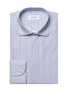 Рубашка приталенного кроя с геометрическим рисунком, эластичная в четырех направлениях Eton, синий