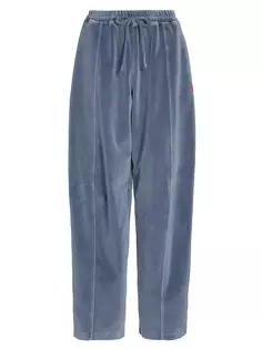 Бархатные спортивные брюки с шарнирами Alexanderwang.T, цвет washed bluestone