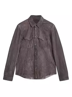 Кожаная рубашка Mason Western John Varvatos, цвет ebony