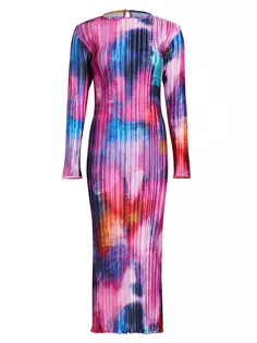 Плиссированное платье-миди Exposition L&apos;Idée, цвет lumiere print pink L'idée