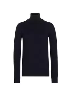 Шерстяной свитер с высоким воротником Toteme, темно-синий