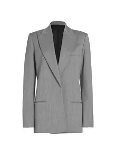Индивидуальный пиджак из смесовой шерсти Helmut Lang, черный