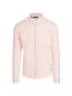 Хлопковая рубашка приталенного кроя с пуговицами спереди Saks Fifth Avenue, цвет chalk pink