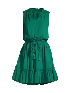 Мини-платье Beth из хлопкового хлопка с кулиской Change Of Scenery, цвет emerald