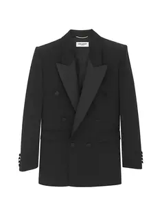 Пиджак-смокинг цвета Grain De Poudre Saint Laurent, черный