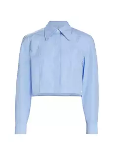 Укороченная рубашка строгого кроя 3.1 Phillip Lim, синий