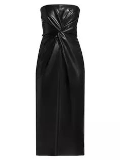 Платье миди без бретелек Mckenna из искусственной кожи Cinq À Sept, черный