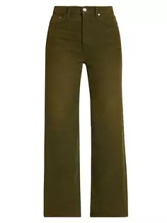 Укороченные джинсы с высокой посадкой и широкими штанинами Re/Done, цвет distressed fern cord