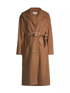 Шерстяное пальто для беременных Eugene с завязками на талии Emilia George, цвет light camel