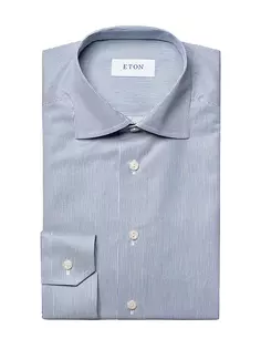 Полосатая рубашка узкого кроя Eton, синий