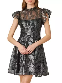 Мини-платье Everlie с развевающимися рукавами и пайетками Shoshanna, цвет gunmetal