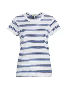 Полосатая футболка The Slub Rag &amp; Bone, цвет white blue stripe