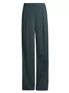 Индивидуальные широкие брюки из эластичного твила Misook, темно-зеленый
