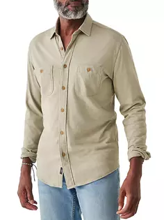 Вязаная рубашка «Времена года» Faherty Brand, цвет coastal sage
